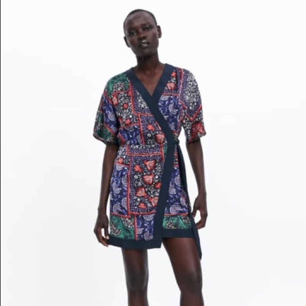 Zara Printed Wrap Dress